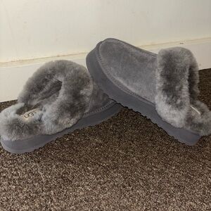 UGG Women's Charcoal Sheepskin Slippers